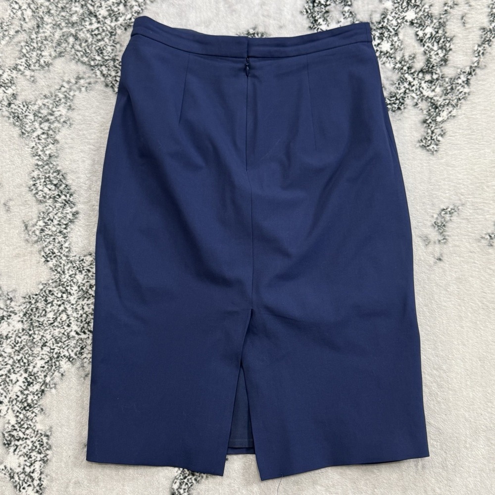 Theory‎ Pencil Skirt Womens 6 Navy Wool Stretch Career Office Classic Hemdall - Picture 2 of 12